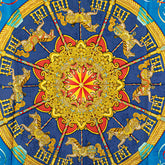エルメス カレ90 LUNA PARK 遊園地 スカーフ ブルー ゴールド マルチカラー シルク レディース HERMES 【中古】